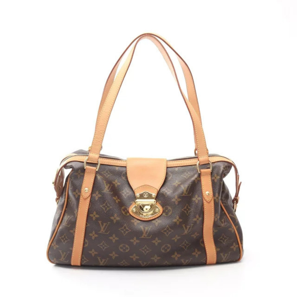 Louis Vuitton Stresa Monogram Shoulder Bag Canvas Leather Brown